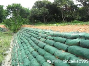 防汛編織袋廠家供應(yīng)生態(tài)袋綠色土工布袋邊坡防護袋實拍